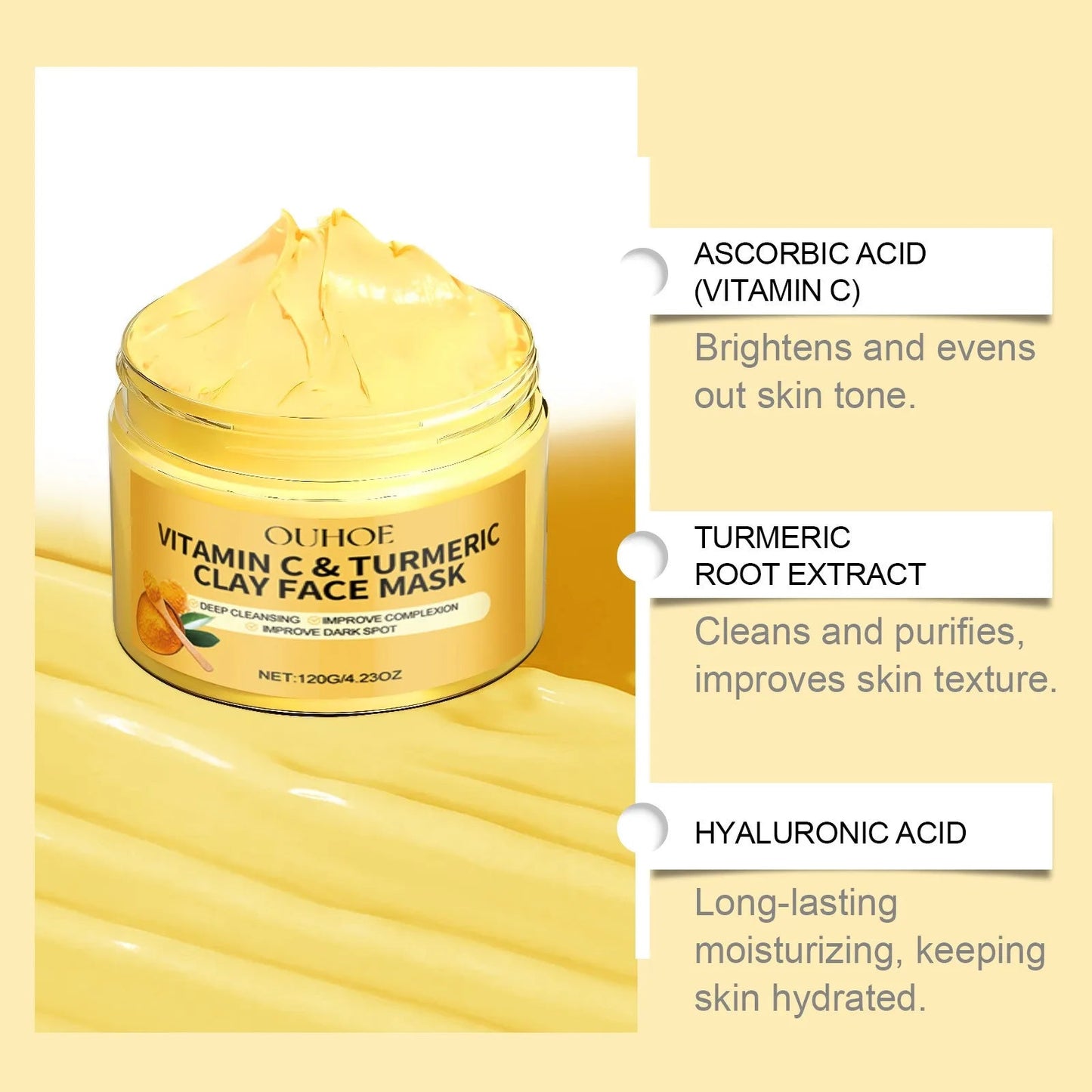 Masque Argile Curcuma Vitamine C