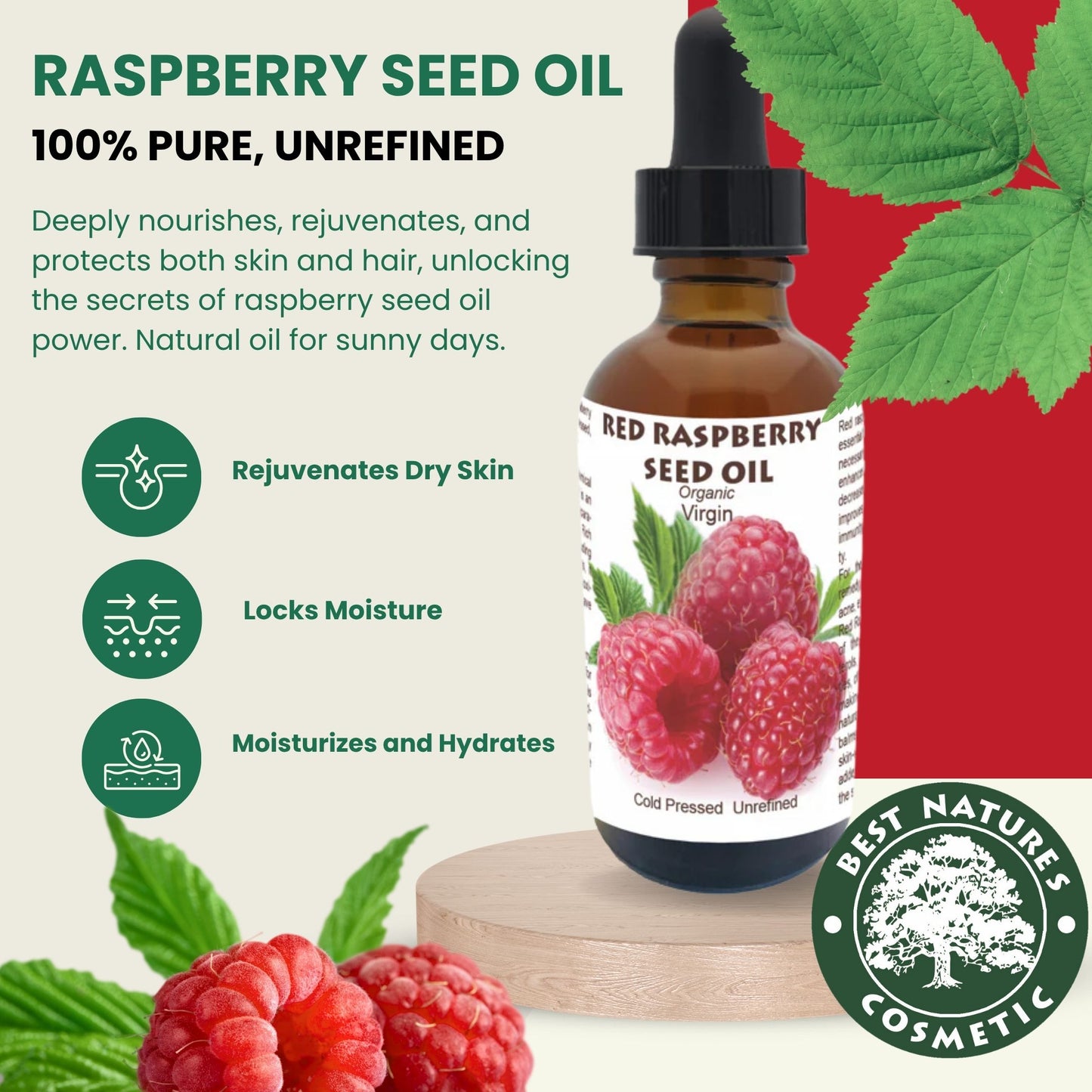 Huile de Framboise Rouge Bio